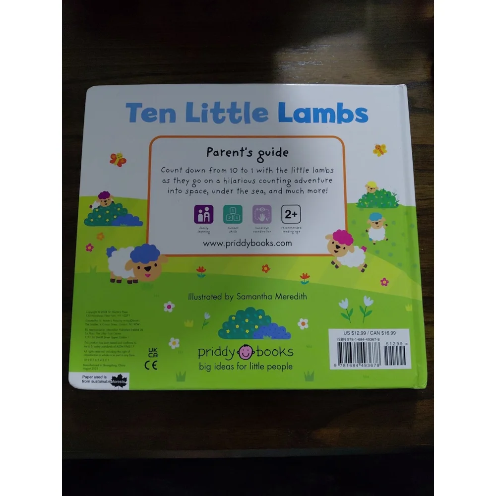 Ten Little Lambs A Bedtime Counting Book Hardcover New Board Book